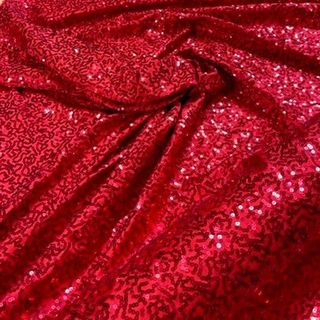 Bedazzled Sequin Polyspandex - Red