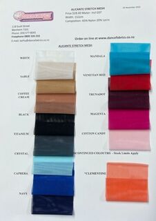 Alicante Stretch Mesh Sample Chart