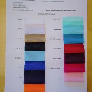 Alicante Stretch Mesh Sample Chart