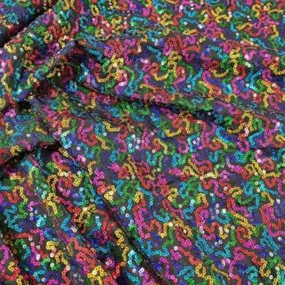 Bedazzled Sequin Polyspandex - Multi on Black