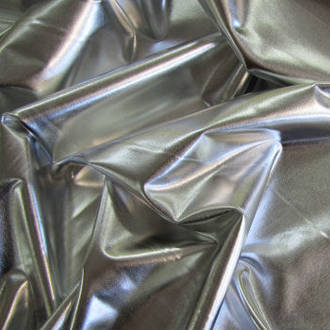 Silver Stretch Dance Fabric Shiny Liquid Foil Spandex