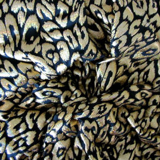 Leopard Printed Spandex **Gold 0.7m Remnant**