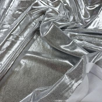 Silver on White Fog Finish Nylon Spandex