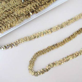 Gold Laser Stretch Hologram Sequin 1cm Wide