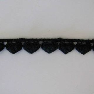 Guipure Lace Black Hearts Trim