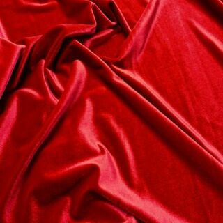Red Pepperino Plush Pile Stretch Velvet *0.6m Remnant*