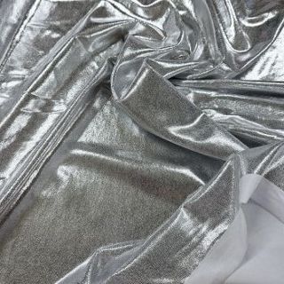 Silver on White Fog Finish Nylon Spandex